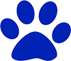 blue paw print - small