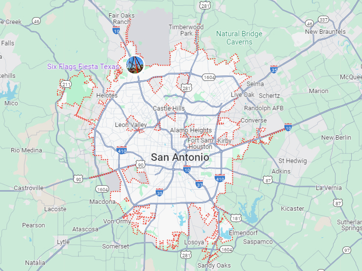 Map of Cathy's Critter Care service area